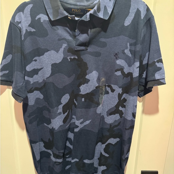 Ralph Lauren Men's Navy Camouflage Polo Shirt - Picture 1 of 15